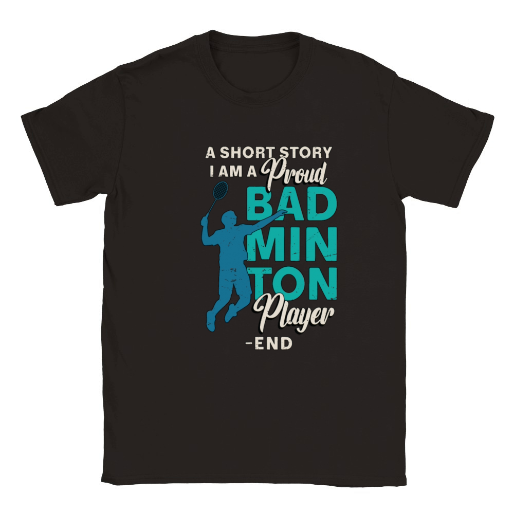 Badminton Player A Short Story Loves Racquet Sport Classic Kids Crewneck T-shirt