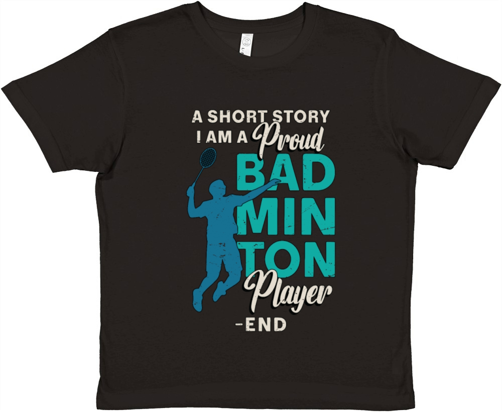 Badminton Player A Short Story Loves Racquet Sport Premium Kids Crewneck T-shirt