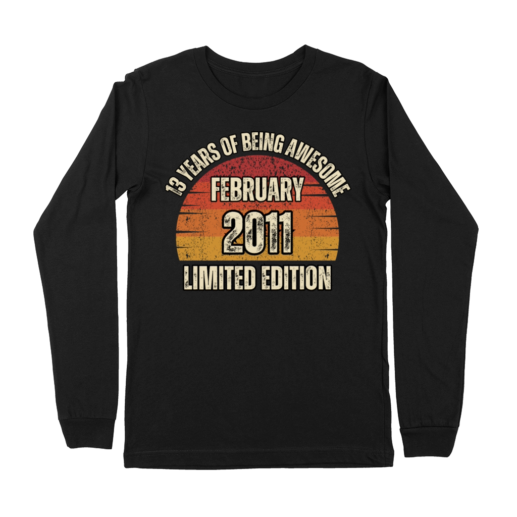 13 Years Of Being Awesome 13th Birthday Gift Premium Long Sleeve