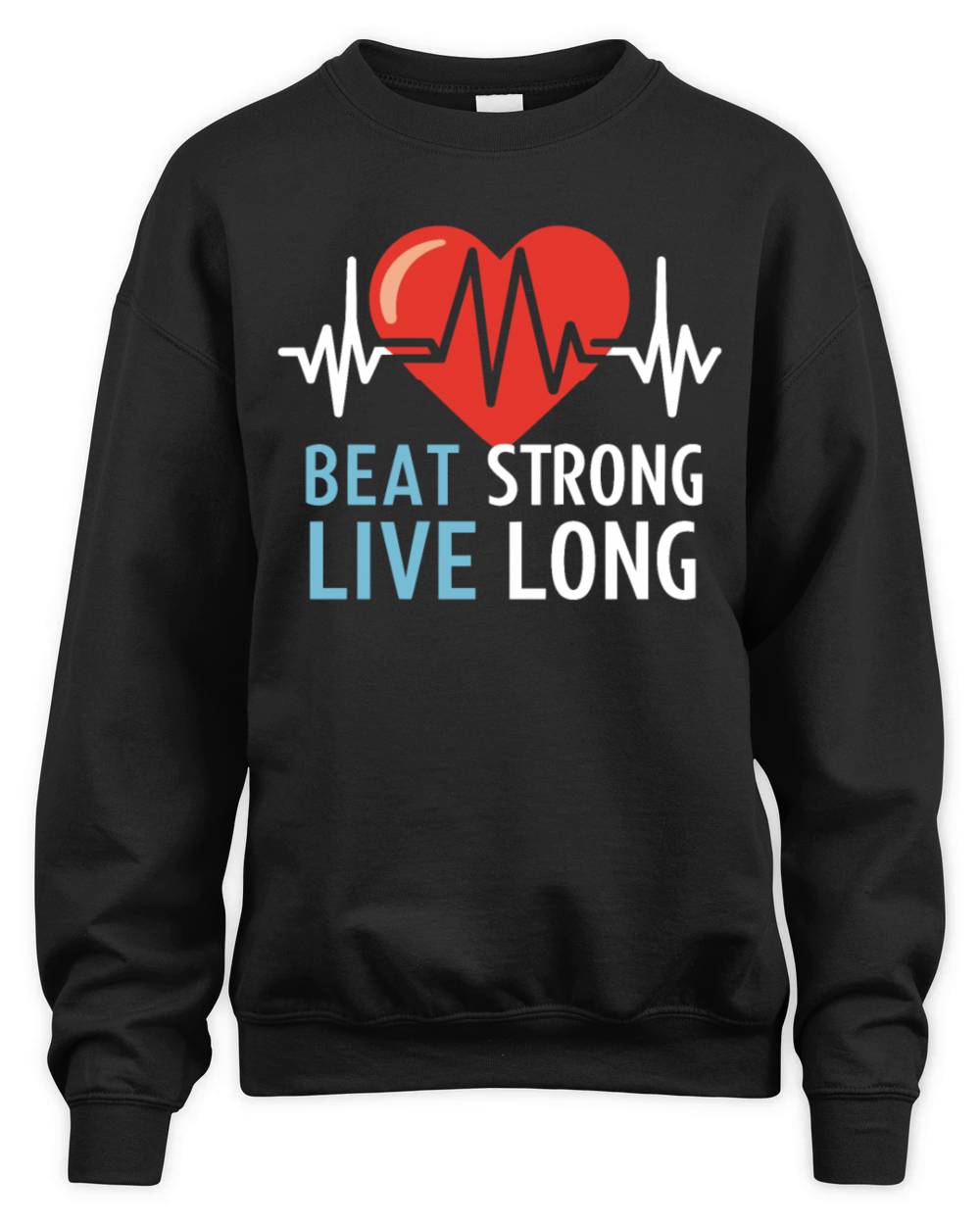 Healthy Heart Beat February Cardiac Awareness Unisex Premium Crewneck Sweatshirt