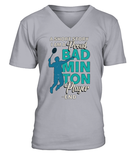 Badminton Player A Short Story Loves Racquet Sport V-Neck T-shirt