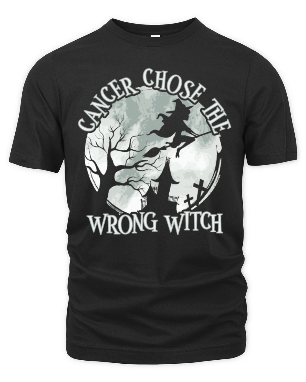 Cancer Witch White Lung Cancer Awareness Organic Unisex T-shirt