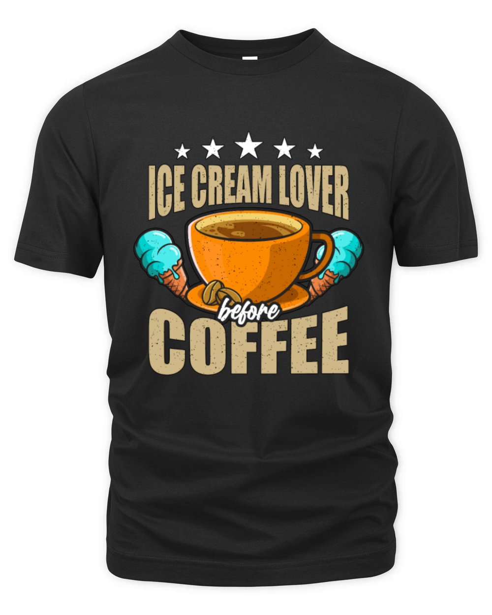 Ice Cream Lover Before Cream Cone Coffee Lover Organic Unisex T-shirt