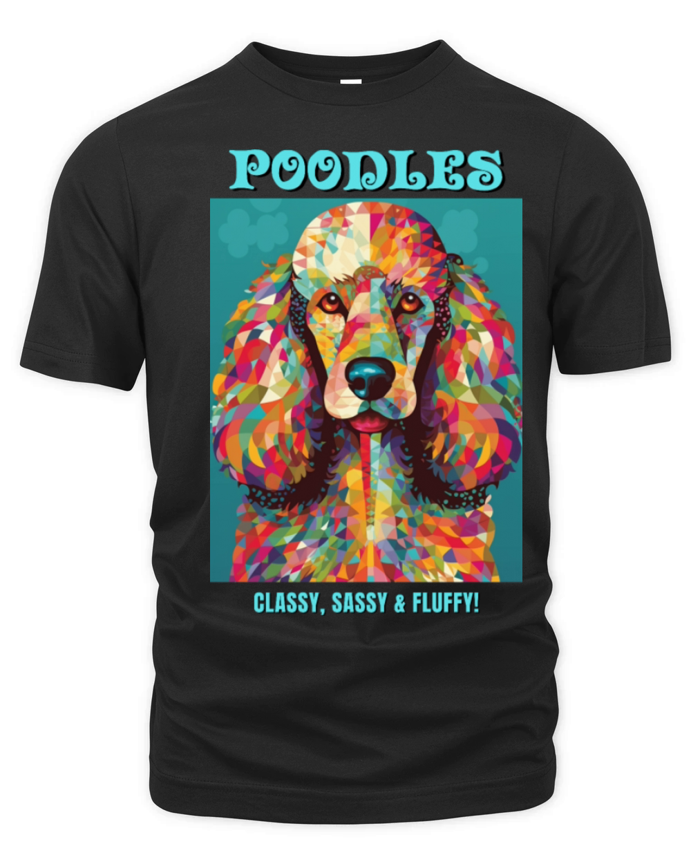 Poodle dog portrait art Organic Unisex T-shirt