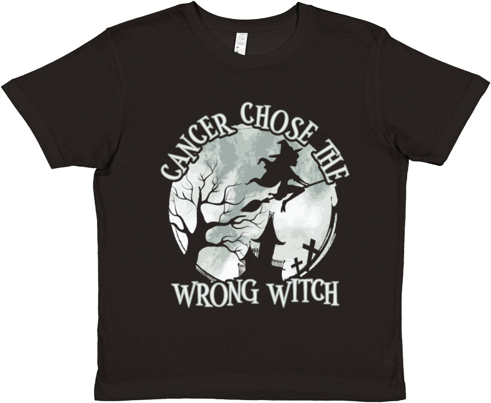 Cancer Witch White Lung Cancer Awareness Premium Kids Crewneck T-shirt