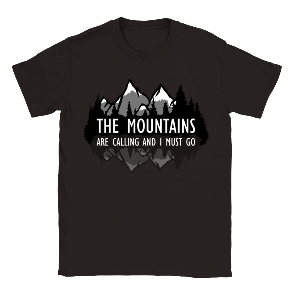 The Mountains Are Calling And I Must Go Camping Classic Kids Crewneck T-shirt