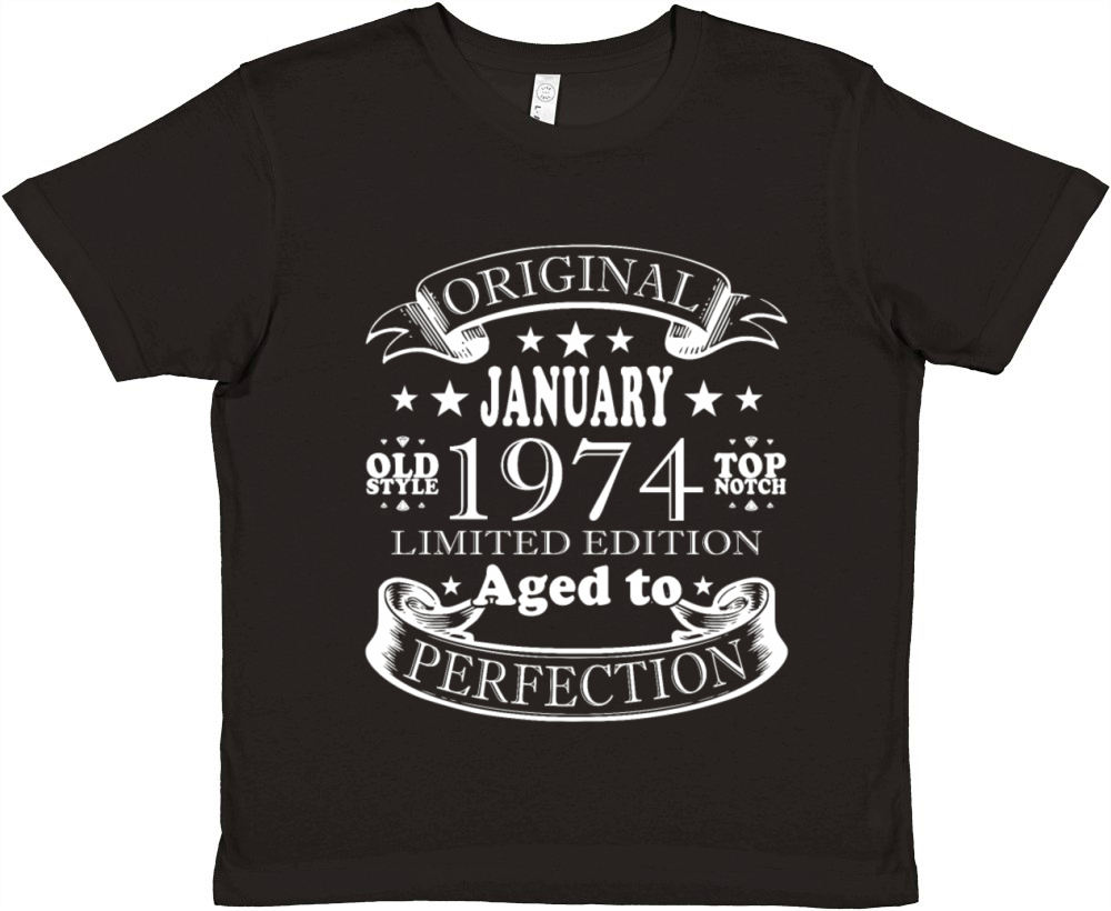 50th birthday 50 years January 1974 Premium Kids Crewneck T-shirt