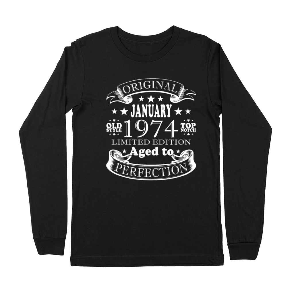 50th birthday 50 years January 1974 Premium Long Sleeve