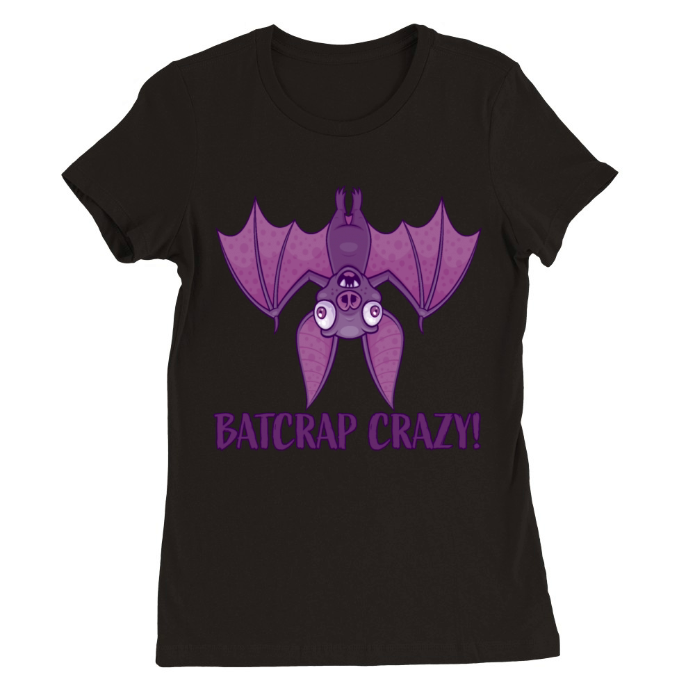 Batcrap Crazy Wacky Cartoon Bat Premium Womens Crewneck T-shirt