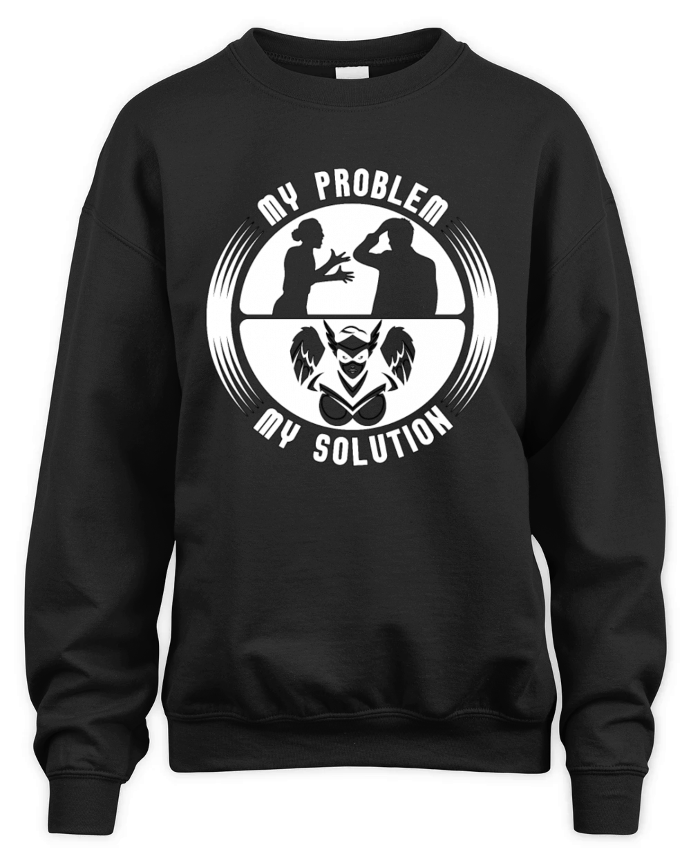 Valkyries My Problem My Solution Pictogram Dad Mom Unisex Premium Crewneck Sweatshirt