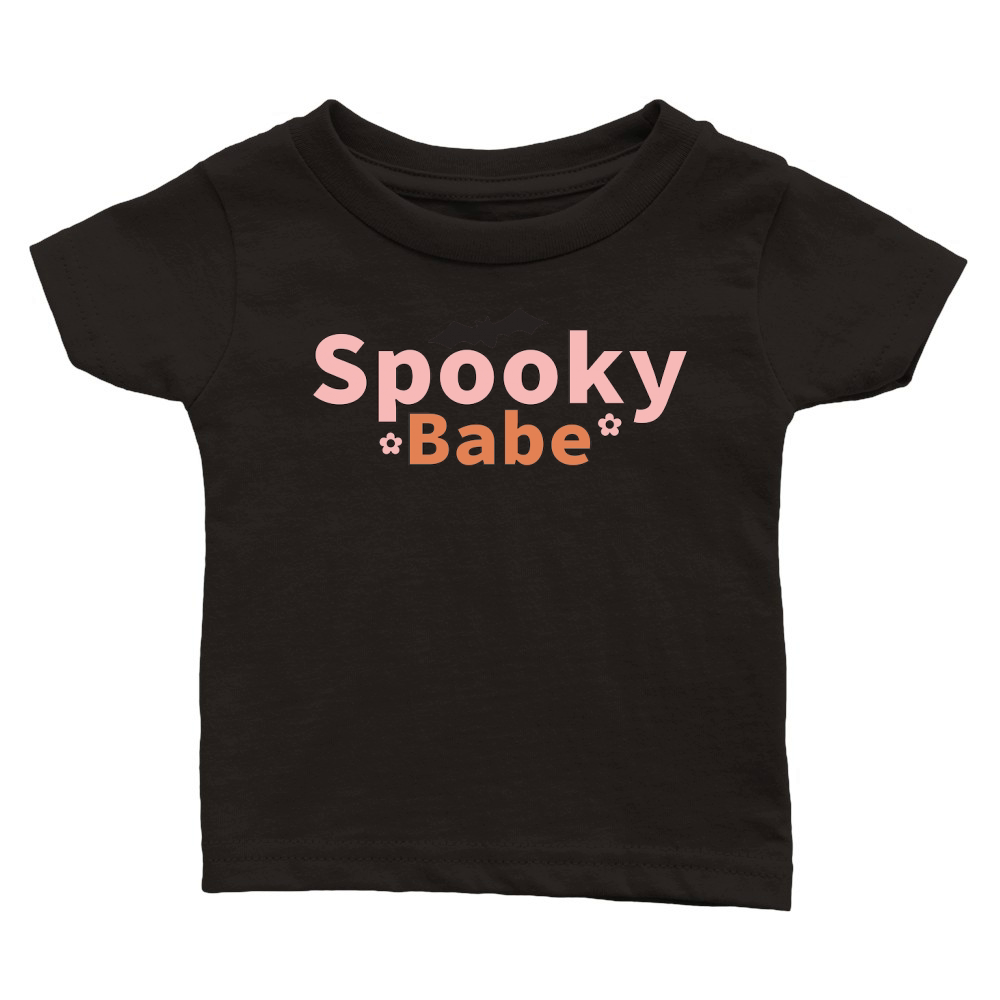 Bat Spooky Babe Halloween Classic Baby Crewneck T-shirt