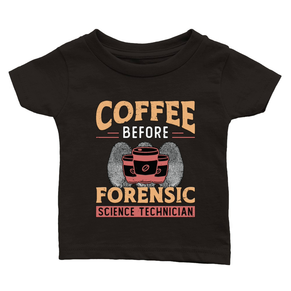 Forensic Science Coffee Fingerprints Coffee Lover Classic Baby Crewneck T-shirt