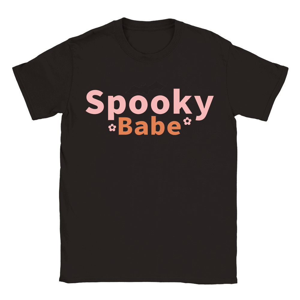 Bat Spooky Babe Halloween Classic Kids Crewneck T-shirt