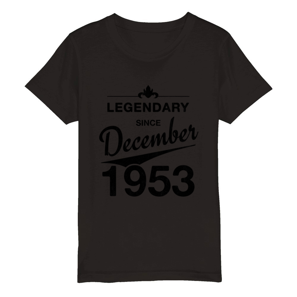 70Th 70 Born In December 1953 Organic Kids Crewneck T-shirt