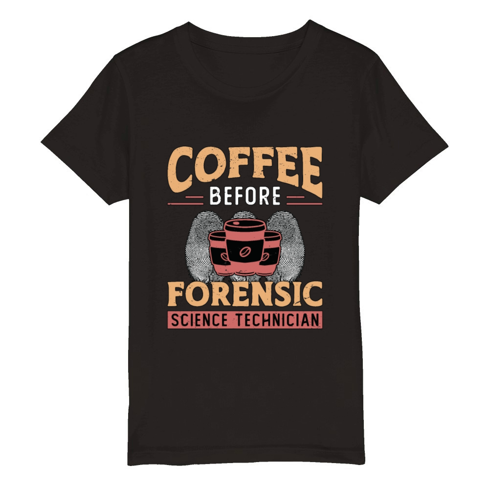 Forensic Science Coffee Fingerprints Coffee Lover Organic Kids Crewneck T-shirt