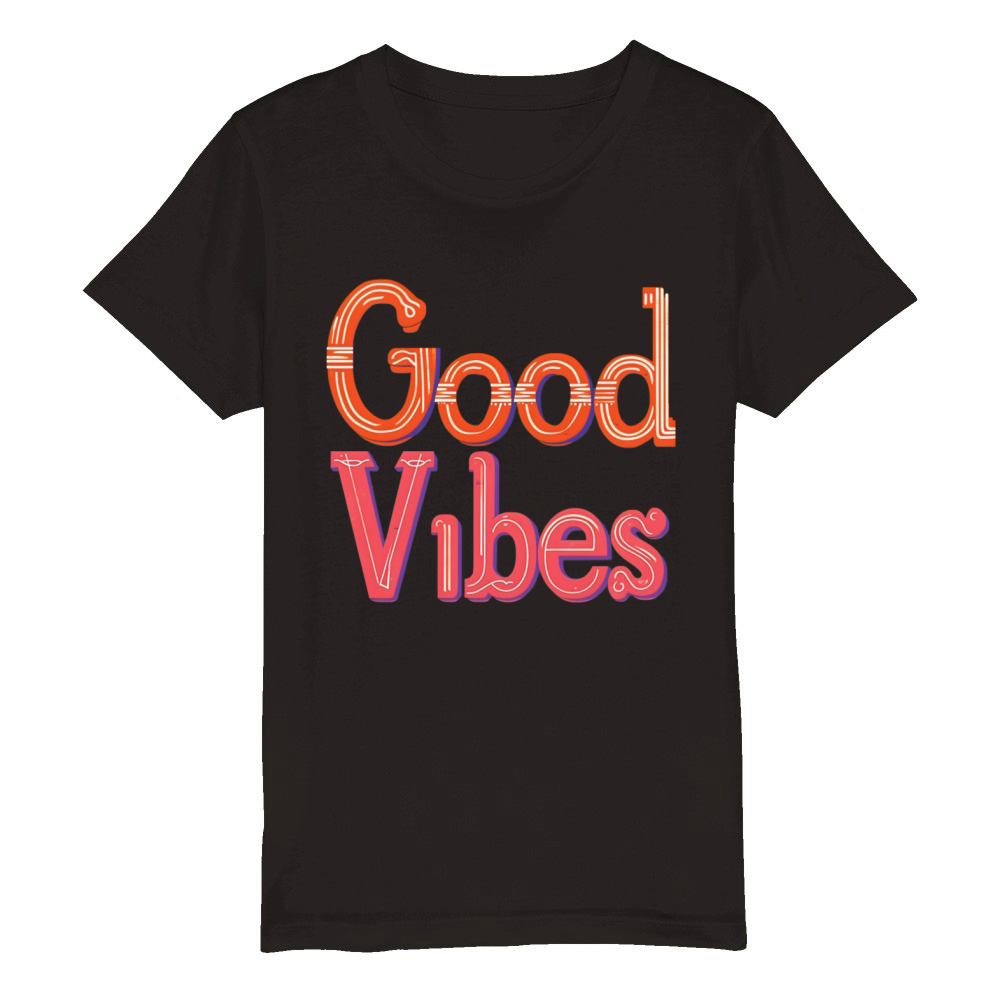 Retro Vintage Classic Vibes Organic Kids Crewneck T-shirt
