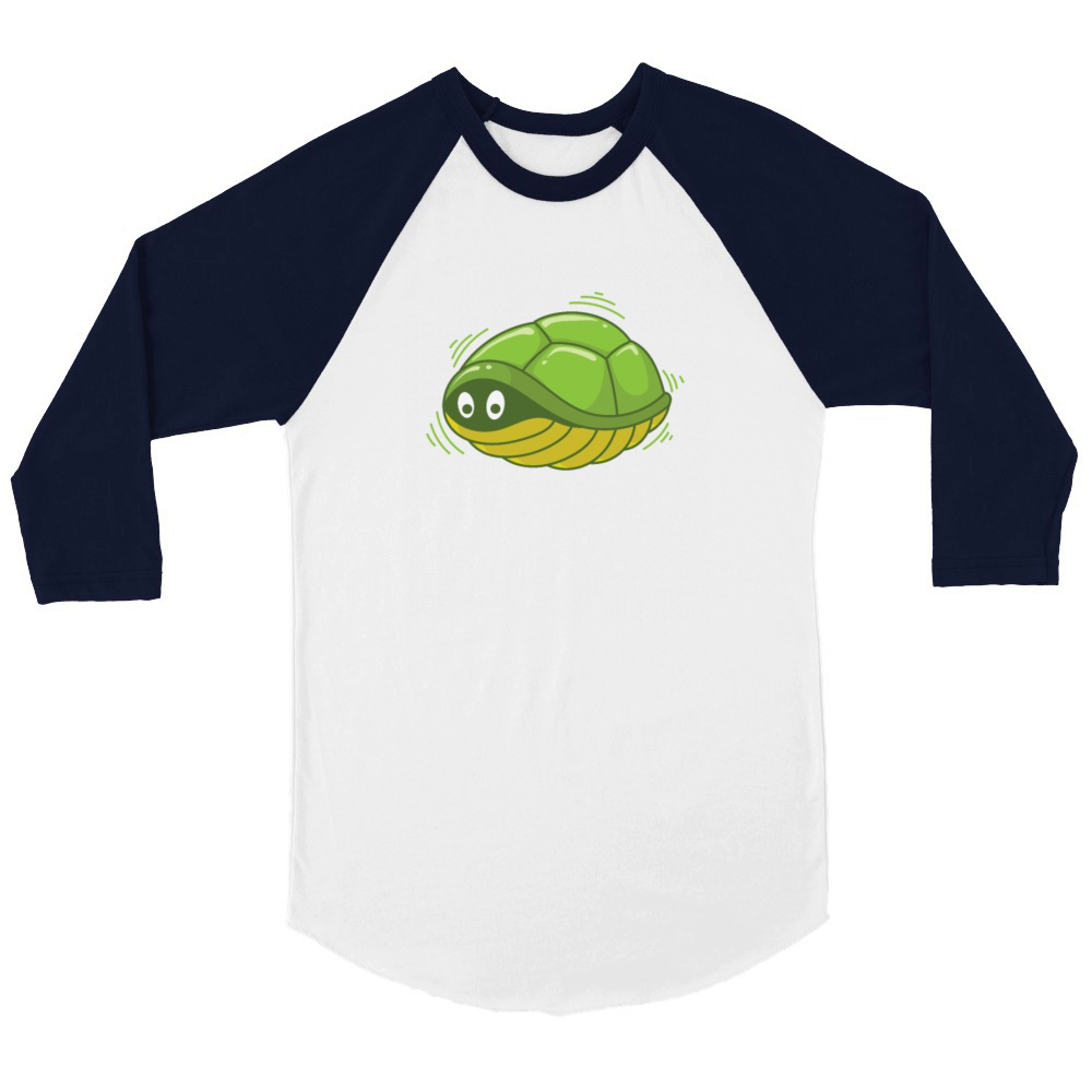 Turtle in protective Shell Reptile Water Unisex ¾ sleeve Raglan T-shirt