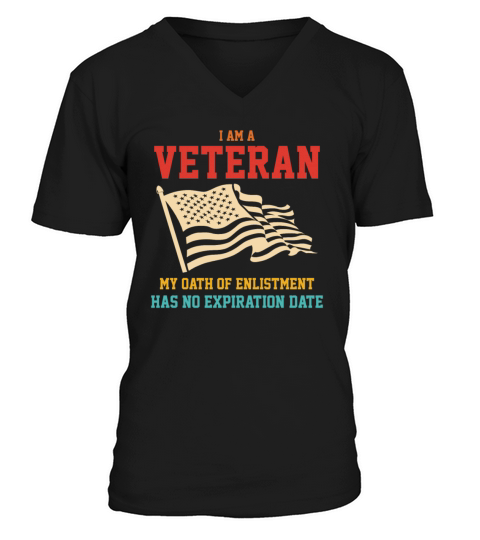 I Am A Veteran My Oath Of Enlistment V-Neck T-shirt