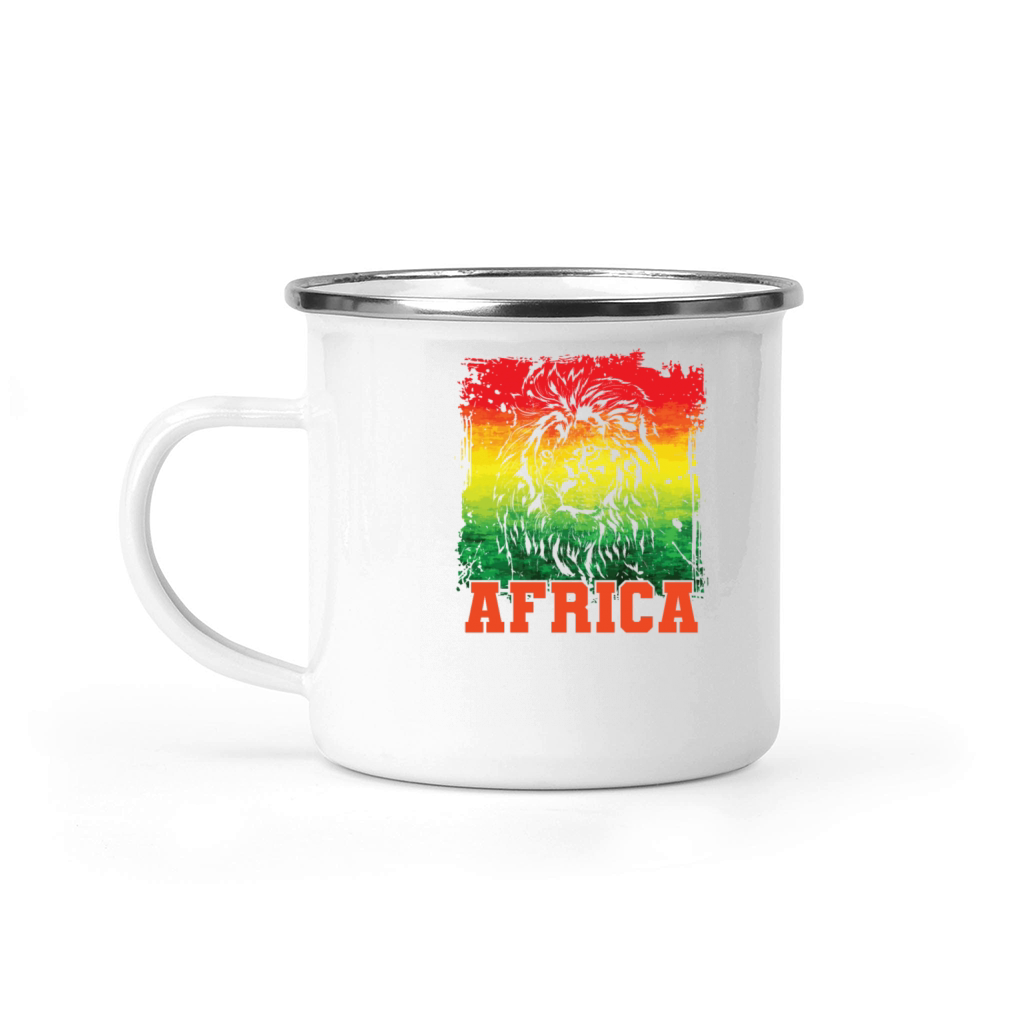 Lion Population Continent Africa Map Camping Mug