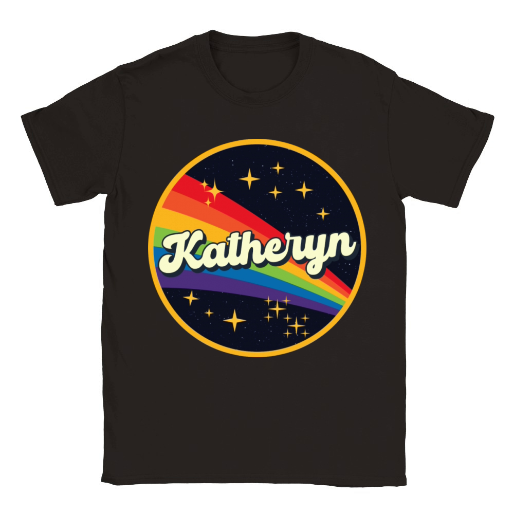 Katheryn Rainbow In Space Vintage Style Classic Kids Crewneck T-shirt
