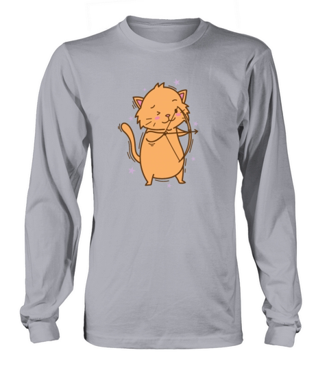 Cat with Bow and Arrow playing Archery Long sleeved Unisex