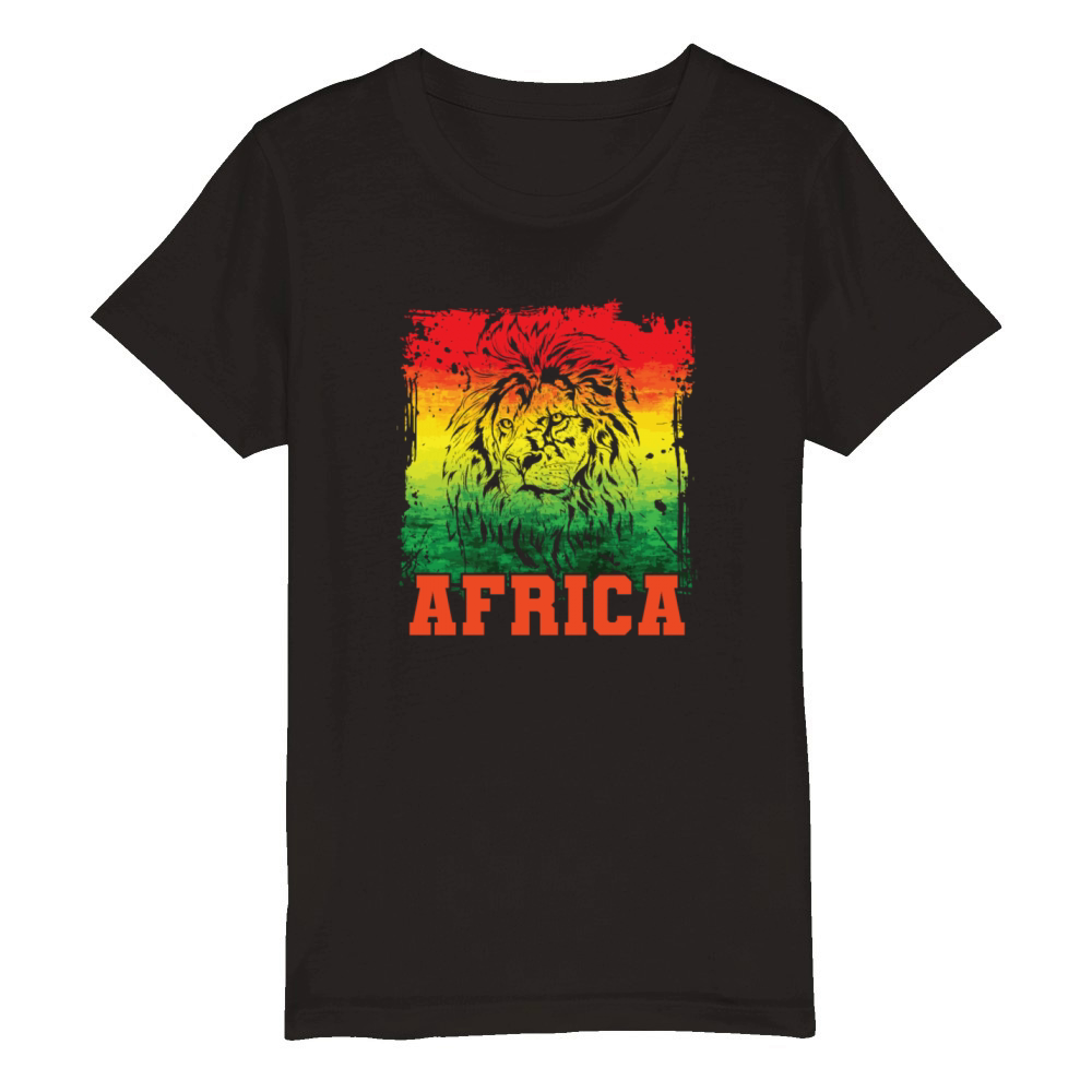 Lion Population Continent Africa Map Organic Kids Crewneck T-shirt
