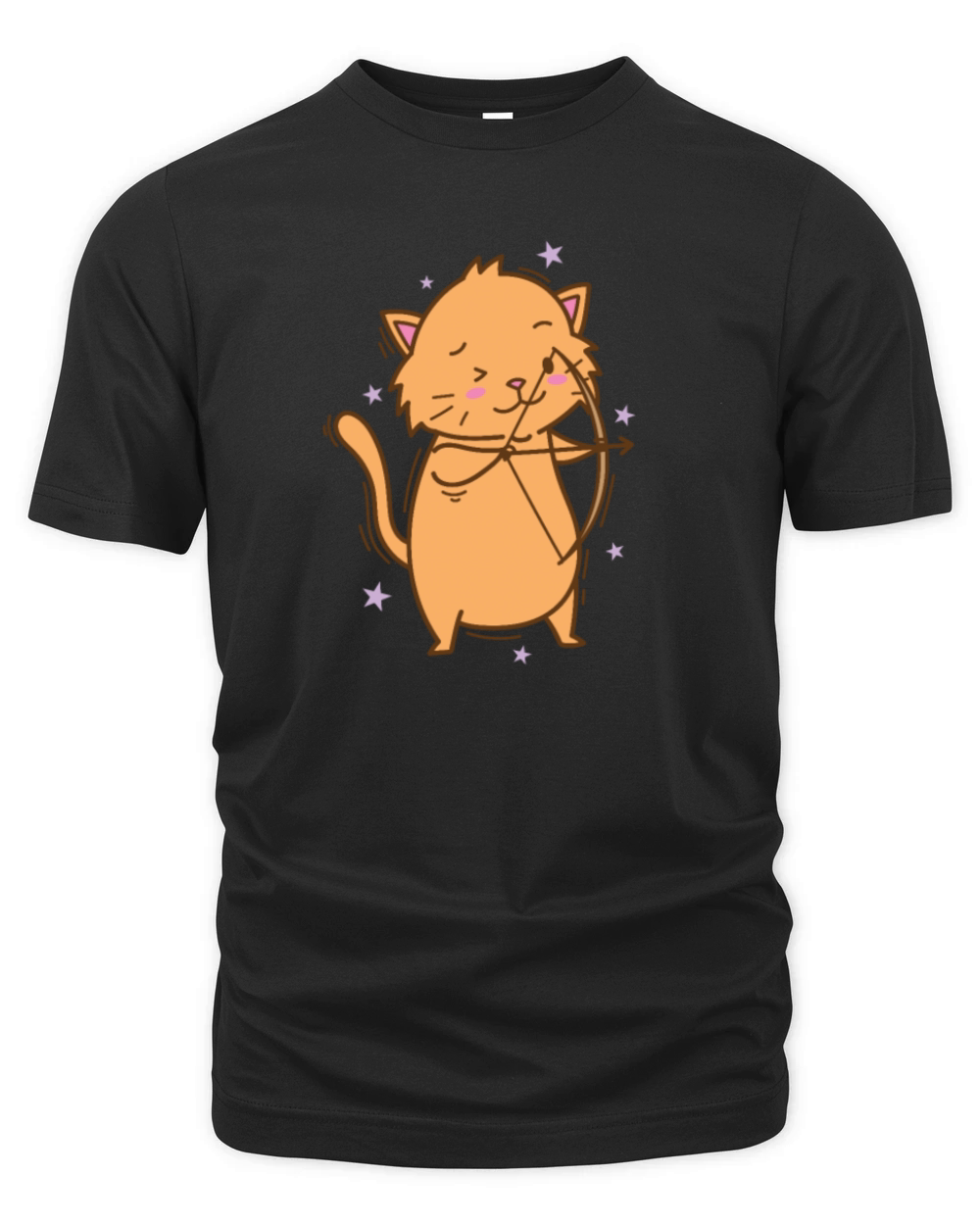 Cat with Bow and Arrow playing Archery Organic Unisex T-shirt