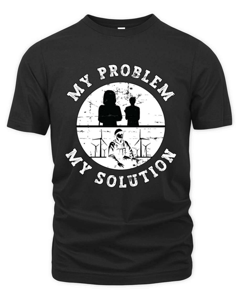 Wind Turbine Tech My Problem My Pictogram Dad Mom Organic Unisex T-shirt