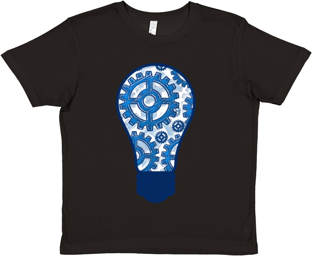 Blue gears light bulb T Shirt Premium Kids Crewneck T-shirt