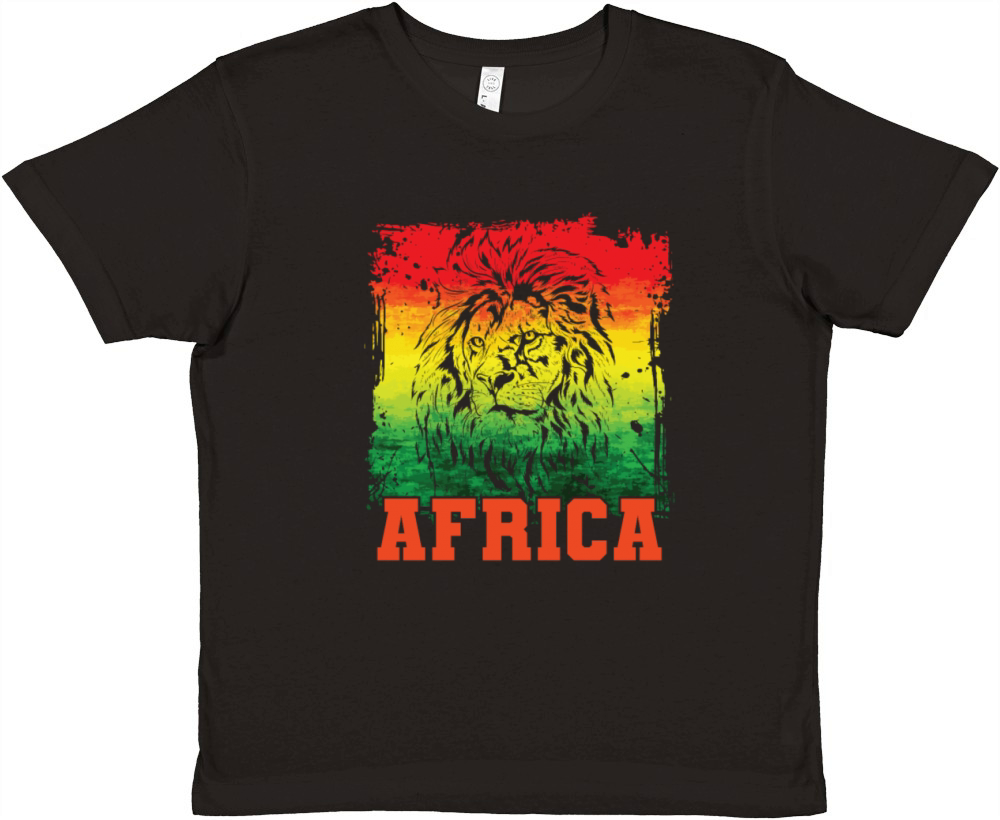 Lion Population Continent Africa Map Premium Kids Crewneck T-shirt