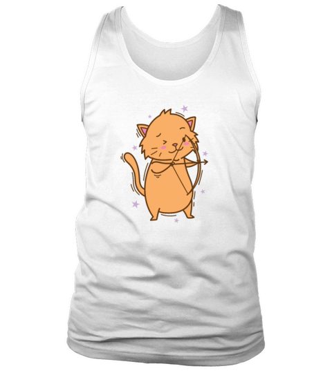 Cat with Bow and Arrow playing Archery Tank Top Unisex