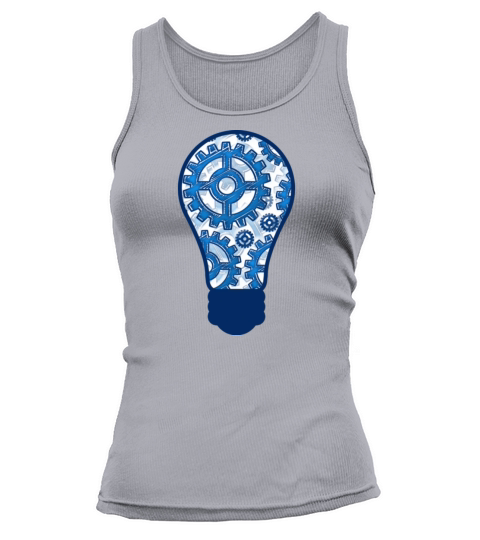 Blue gears light bulb T Shirt Tank top Woman