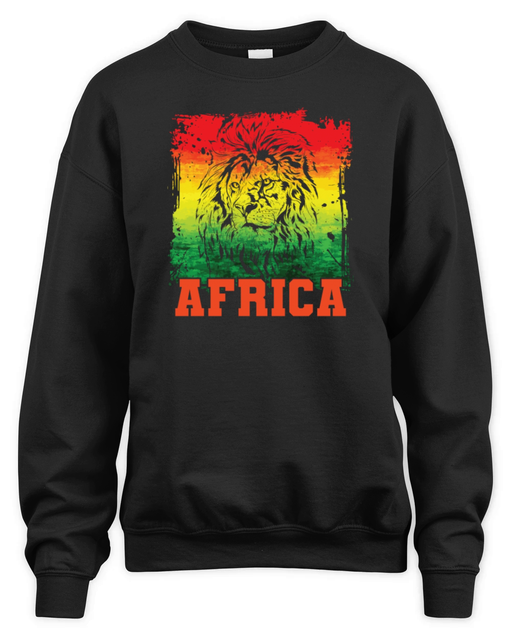 Lion Population Continent Africa Map Unisex Premium Crewneck Sweatshirt