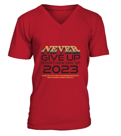 Never Give Up V-Neck T-shirt