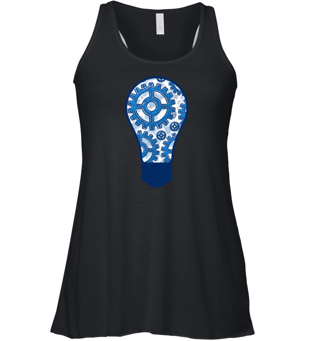 Blue gears light bulb T Shirt Women's Flowy Tank Top