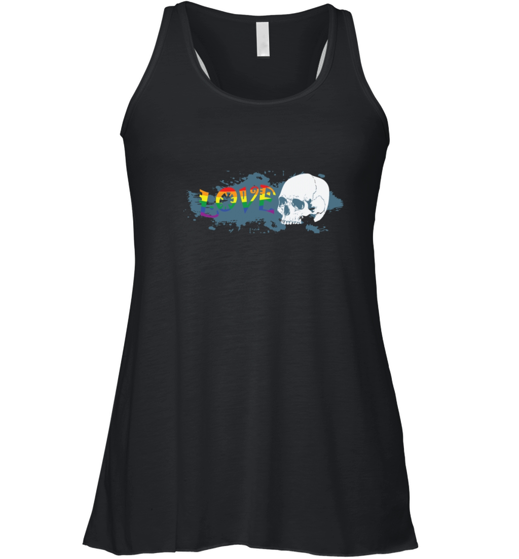Love Skull LGBT Street Art Graffiti Women's Flowy Tank Top
