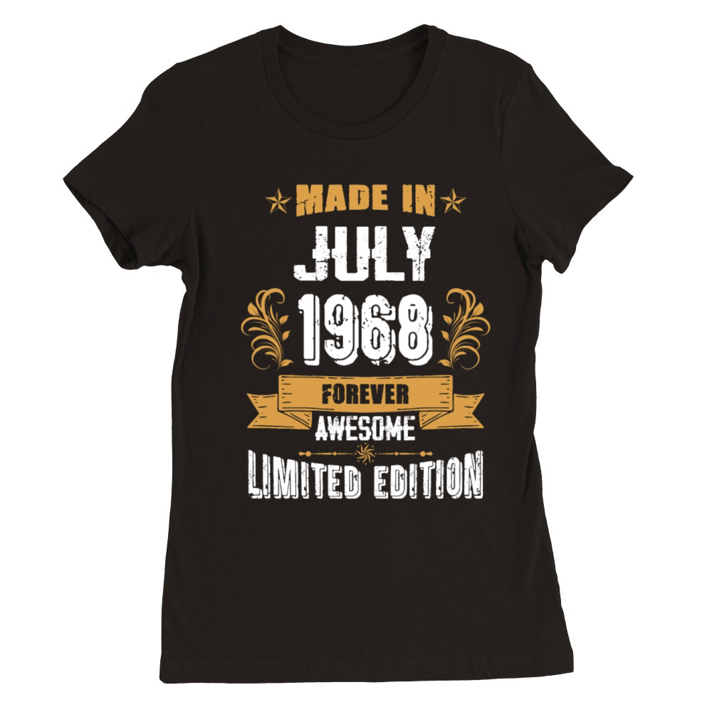 July 1968 Vintage Birthday Present Premium Womens Crewneck T-shirt