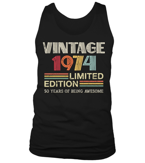Vintage 1974 Birthday T-Shirt Retro 50th Birthday Tank Top Unisex