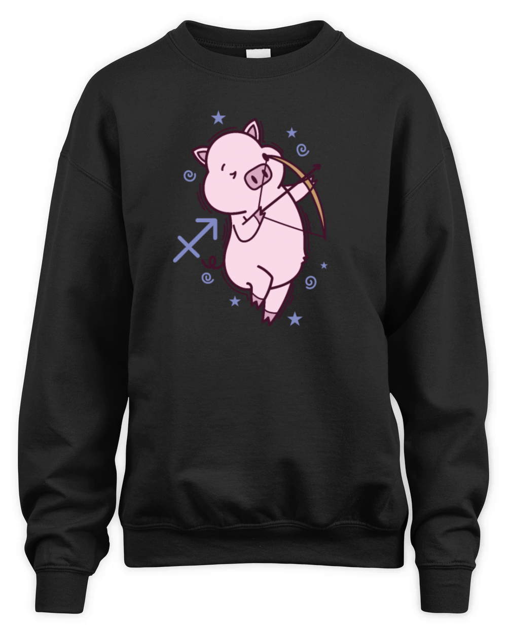 Sagittarius Zodiac Sign as a Piggy Unisex Premium Crewneck Sweatshirt