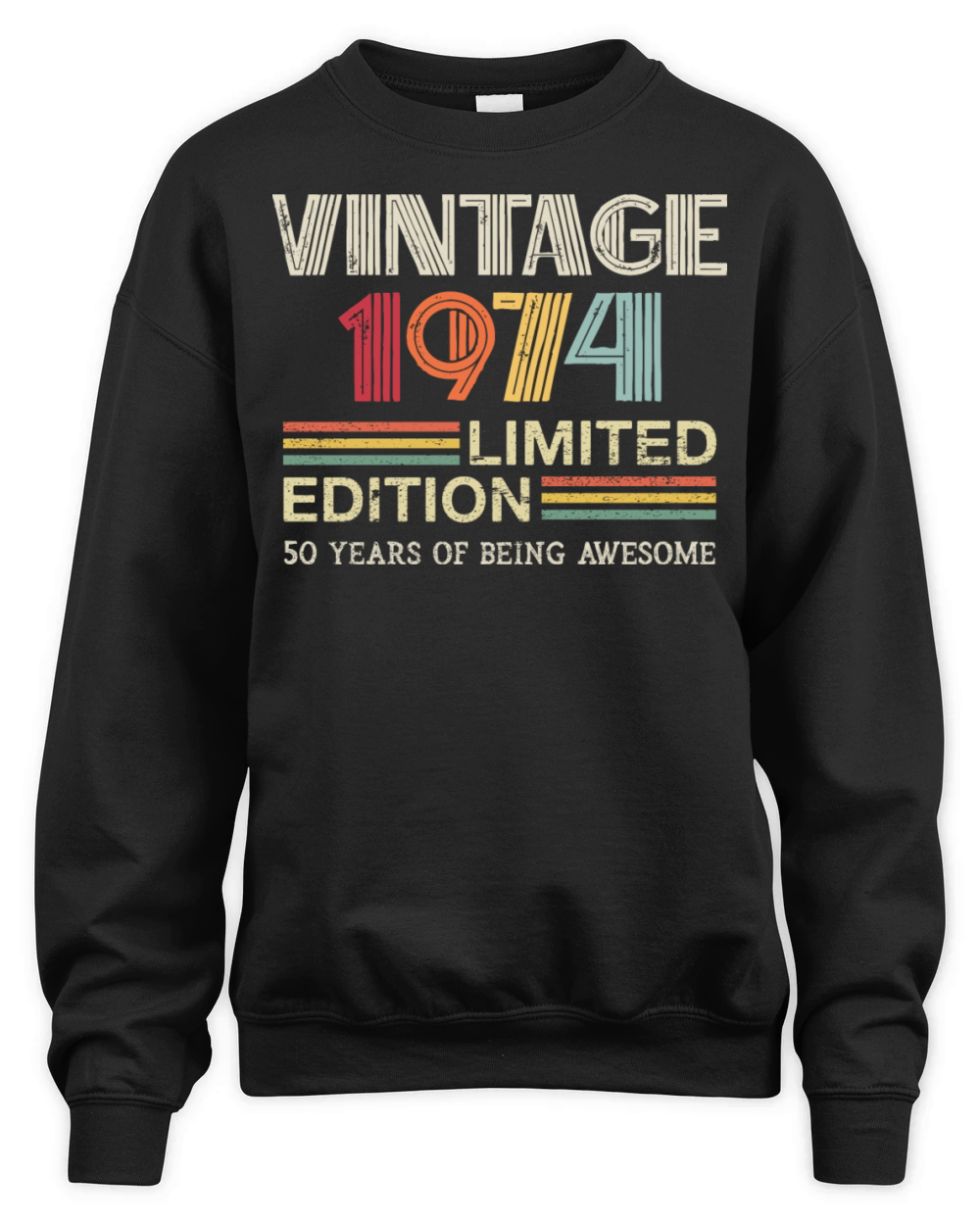 Vintage 1974 Birthday T-Shirt Retro 50th Birthday Unisex Premium Crewneck Sweatshirt
