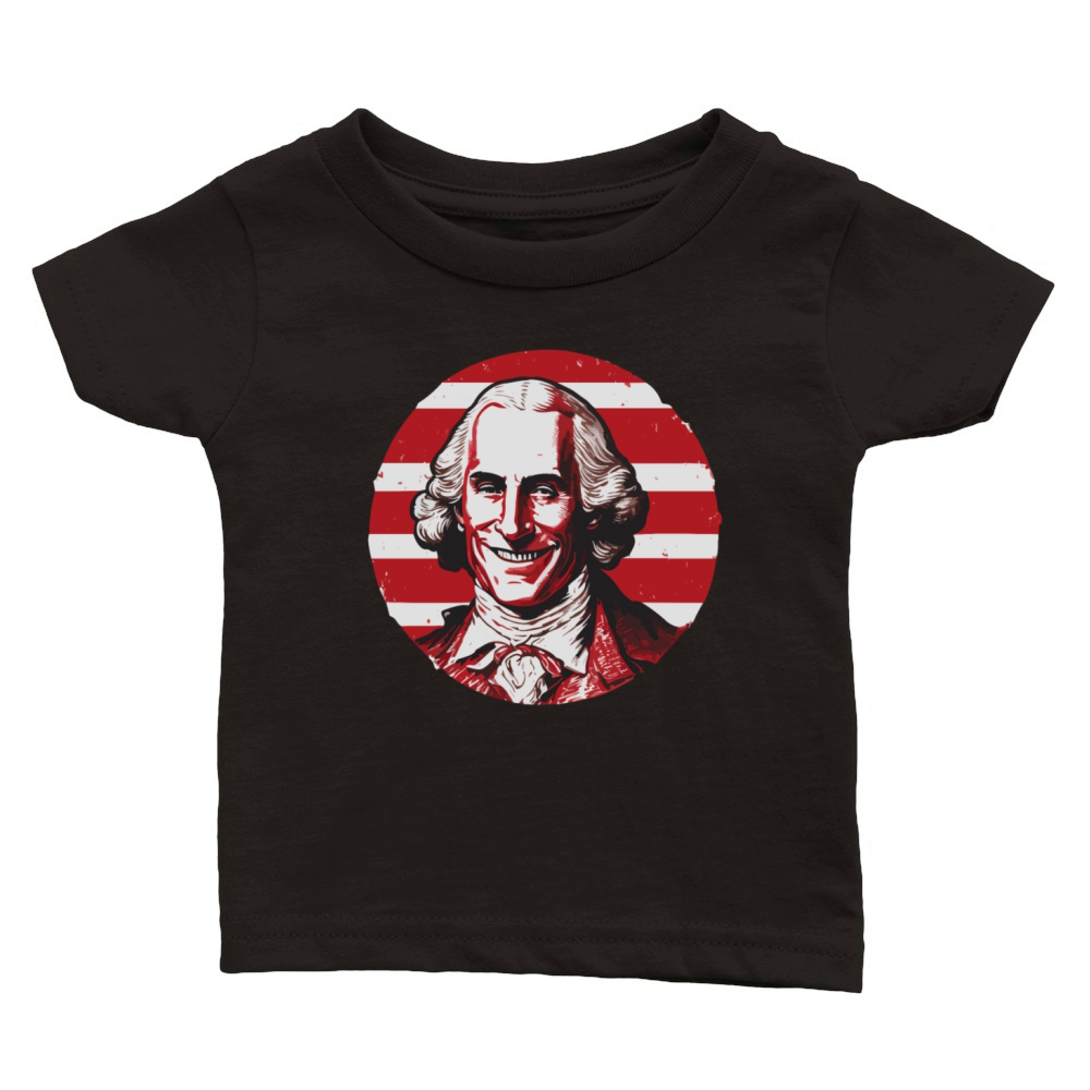 Patriotic Pride US George Washington Men Women USA Classic Baby Crewneck T-shirt