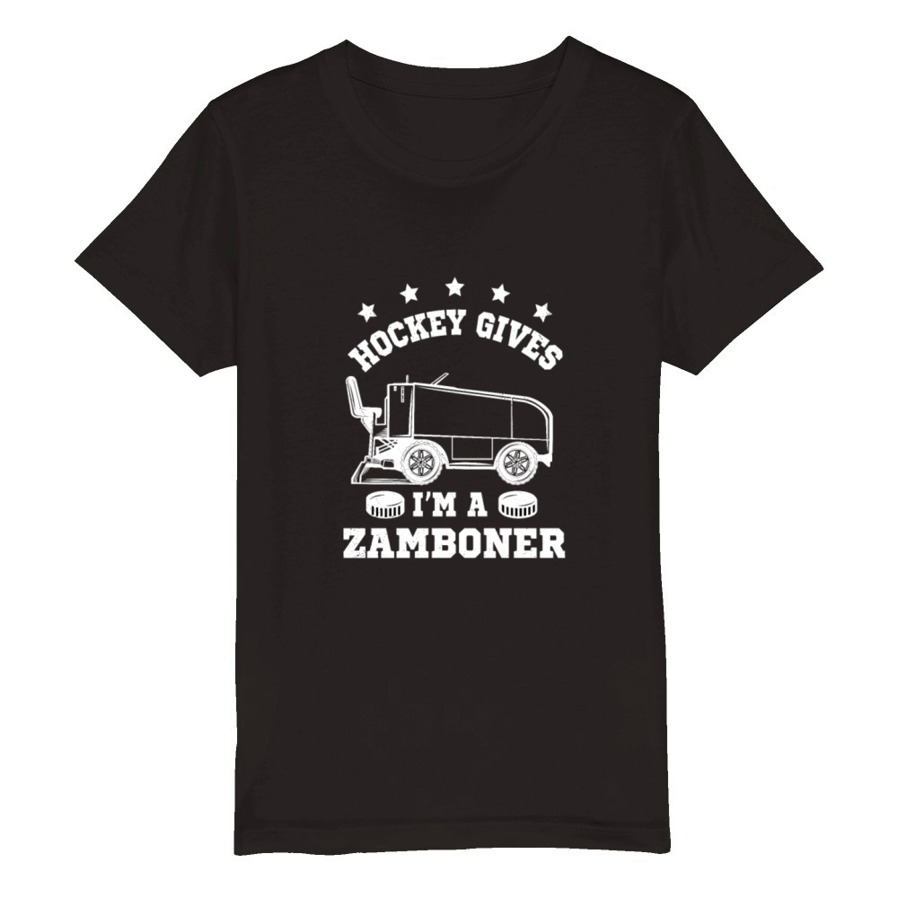 Hockey Gives Me A Zamboner Organic Kids Crewneck T-shirt