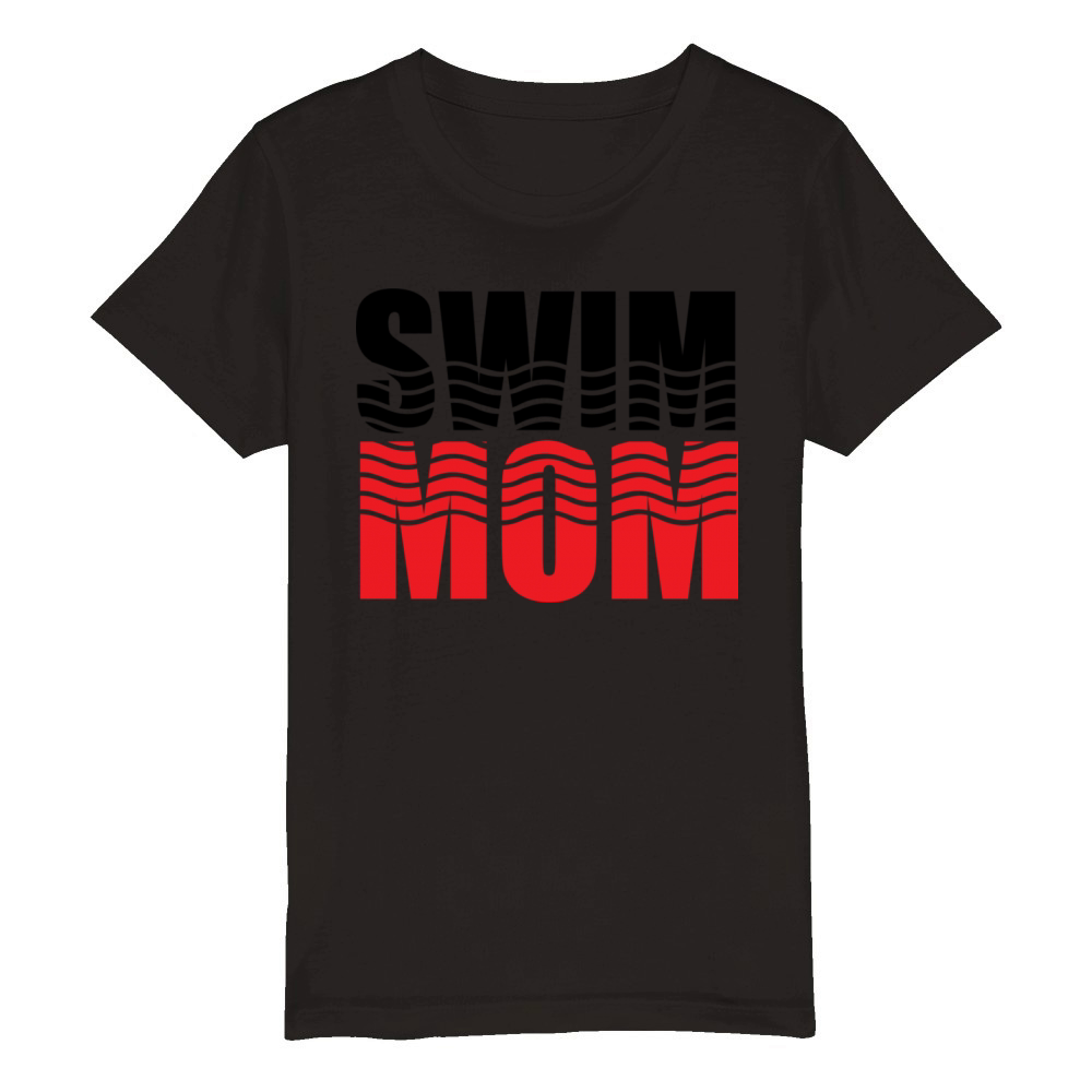 Swim Mom Made to order Pick your colors Graphic Te Organic Kids Crewneck T-shirt