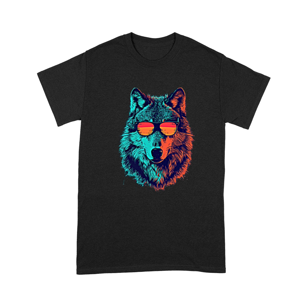 Wolf Vintage Wolf with Sunglasses Premium T-shirt