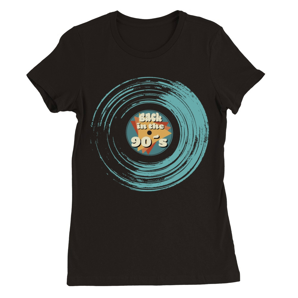 Back To The 90s Vinyl Record Premium Womens Crewneck T-shirt