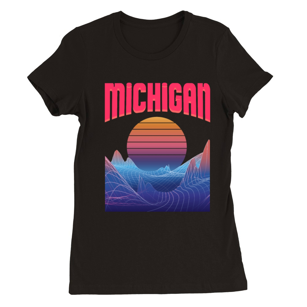 Michigan Usa Staate Premium Womens Crewneck T-shirt