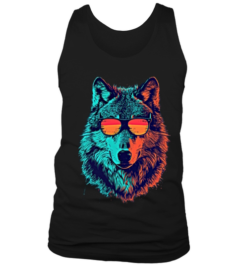 Wolf Vintage Wolf with Sunglasses Tank Top Unisex