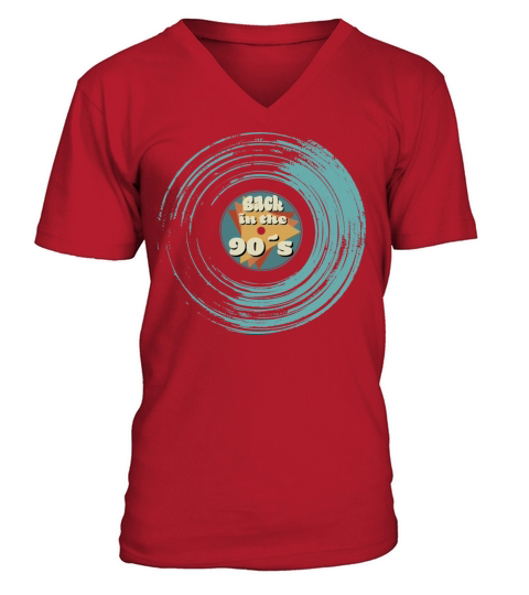 Back To The 90s Vinyl Record V-Neck T-shirt
