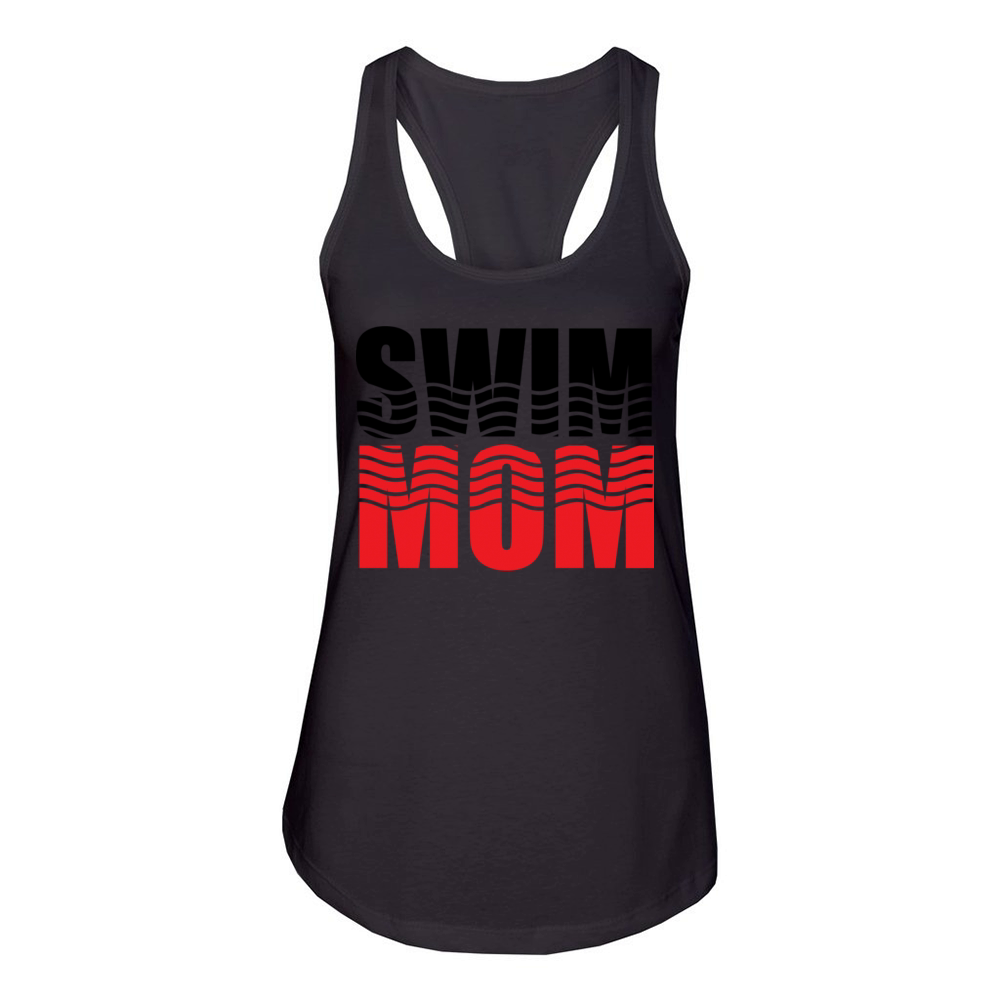 Swim Mom Made to order Pick your colors Graphic Te Women's Racerback Tank