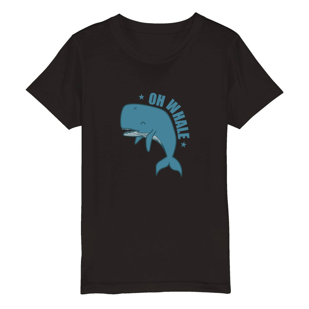 Oh Whale big Whale in Water Organic Kids Crewneck T-shirt